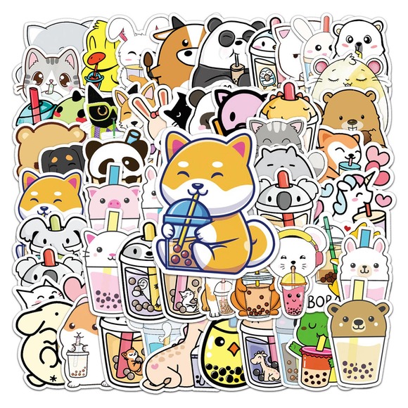 Boba Stickers 50 pcs per pack waterproof - Picture 1 of 8